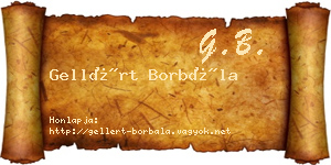 Gellért Borbála névjegykártya
